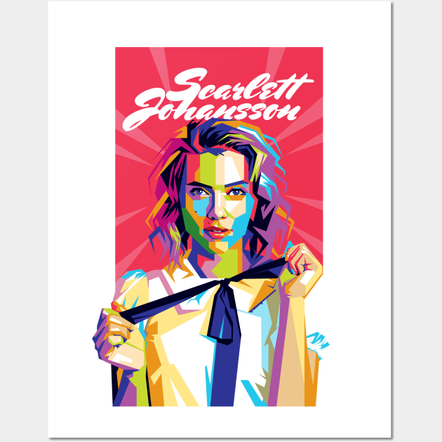 Scarlett Johansson Pop Art Wall Art by Laksana Ardie Store